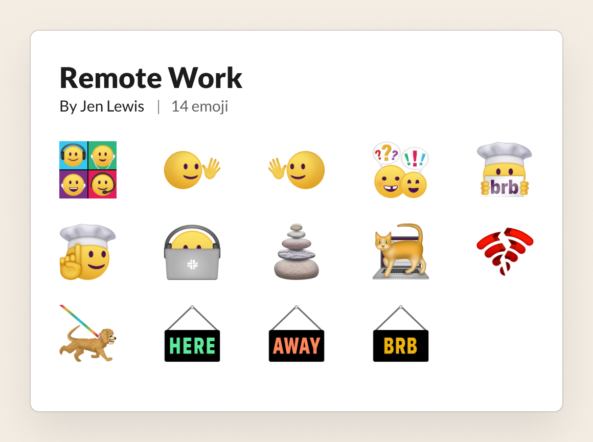 remote work slack emoji set emojik